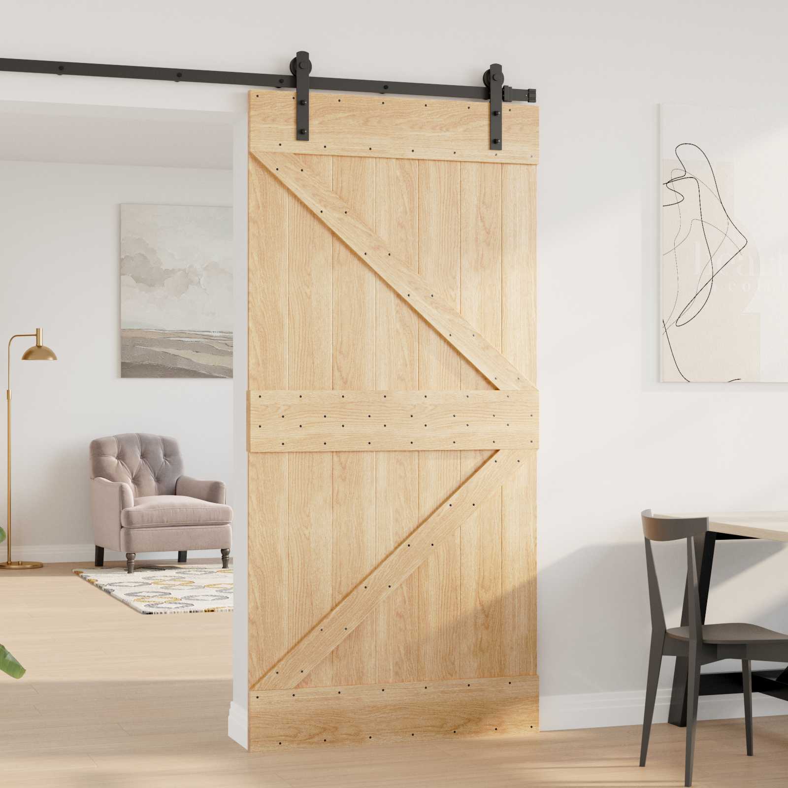 Tür NARVIK Natur 100 x 210 cm Massivkiefer