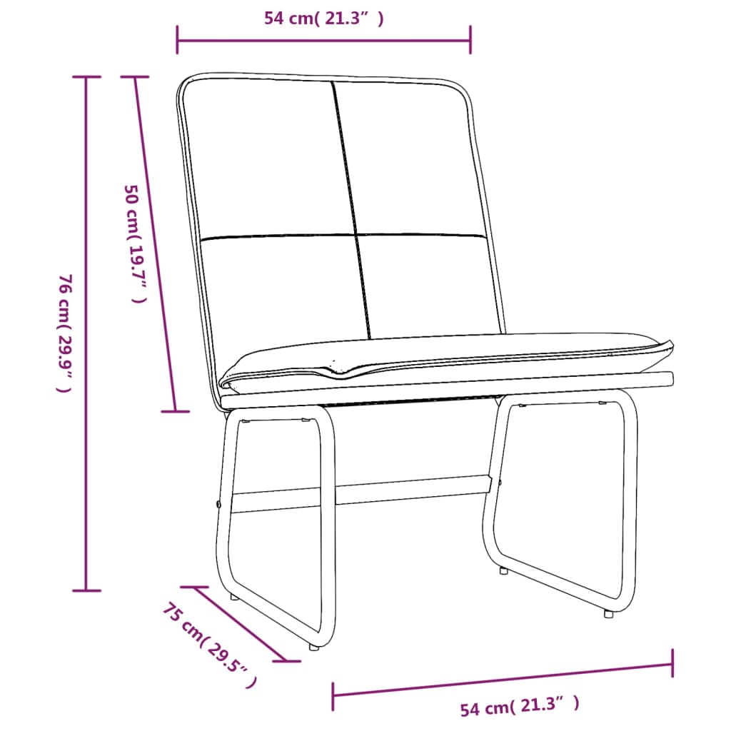 Loungesessel Schwarz 54x75x76 cm Kunstleder
