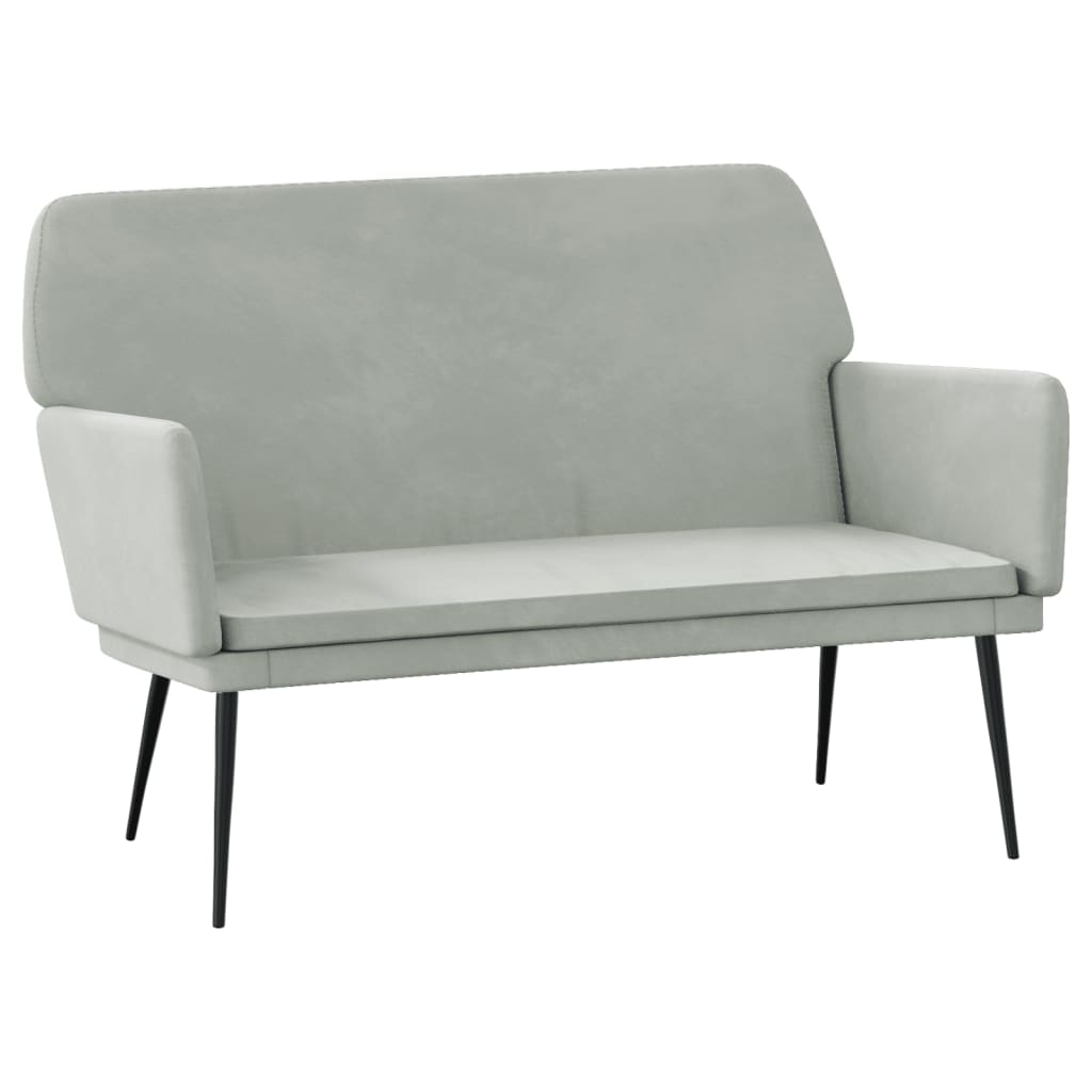 Sitzbank Hellgrau 108x79x79 cm Samt