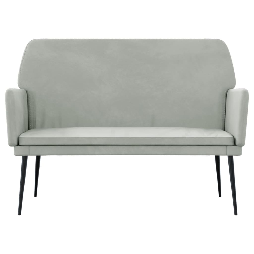 Sitzbank Hellgrau 108x79x79 cm Samt