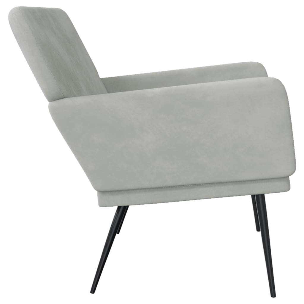 Sitzbank Hellgrau 108x79x79 cm Samt