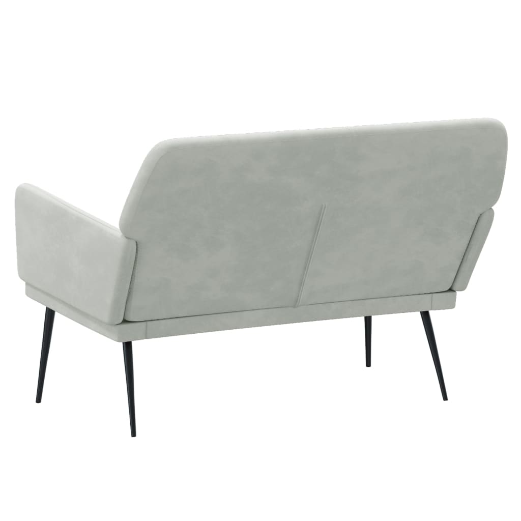 Sitzbank Hellgrau 108x79x79 cm Samt