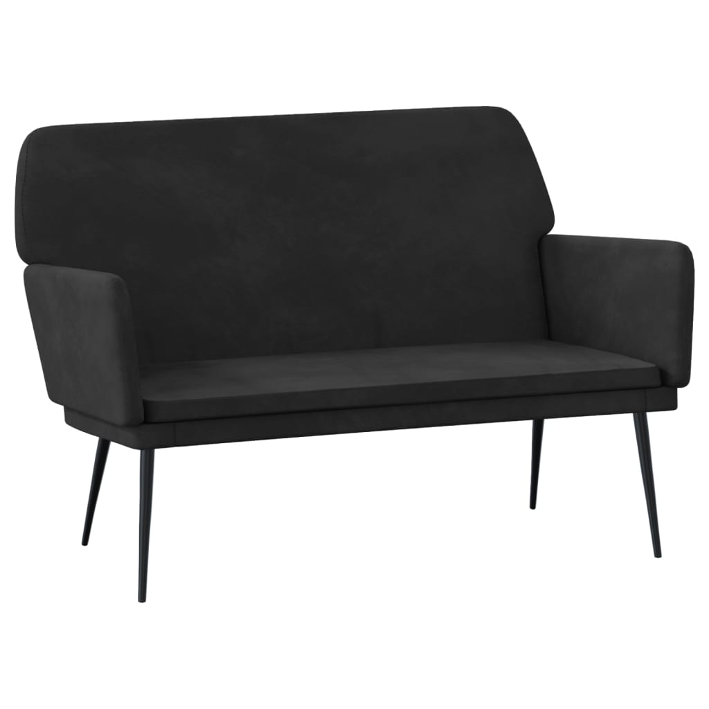 Sitzbank Schwarz 108x79x79 cm Samt