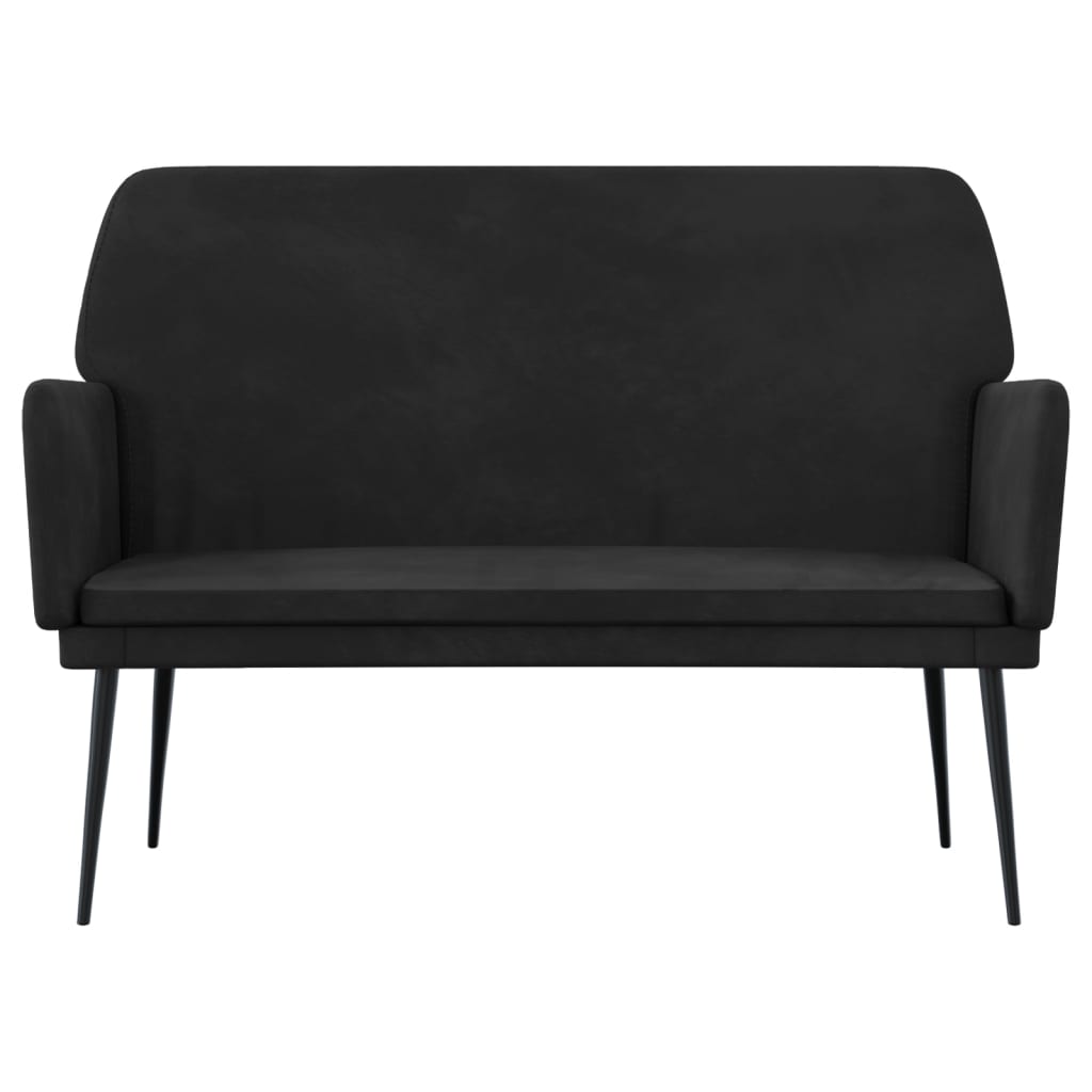 Sitzbank Schwarz 108x79x79 cm Samt