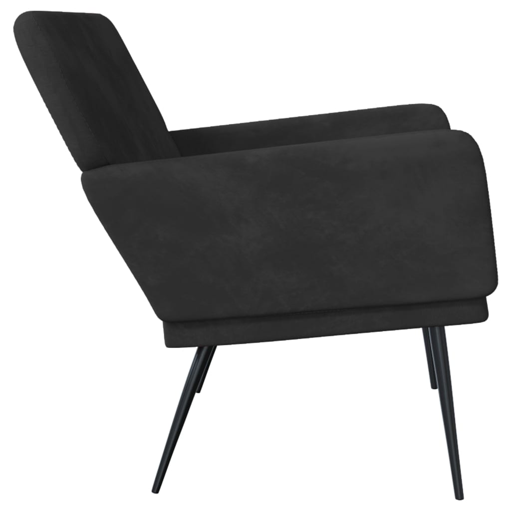 Sitzbank Schwarz 108x79x79 cm Samt