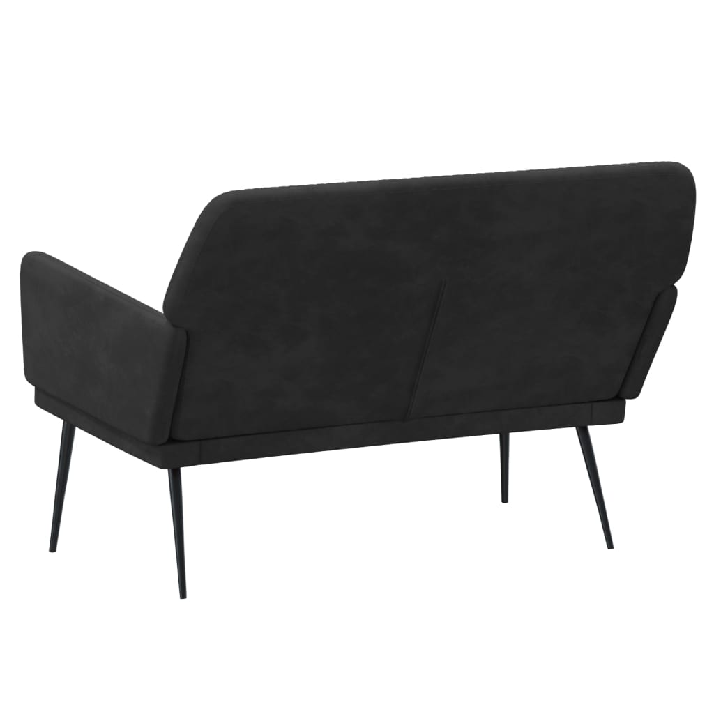 Sitzbank Schwarz 108x79x79 cm Samt