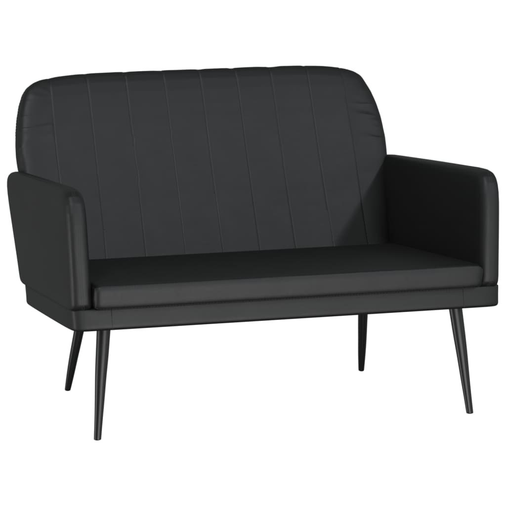 Sitzbank Schwarz 107x80x81 cm Kunstleder