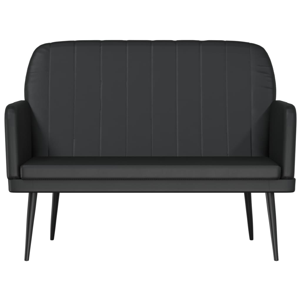 Sitzbank Schwarz 107x80x81 cm Kunstleder