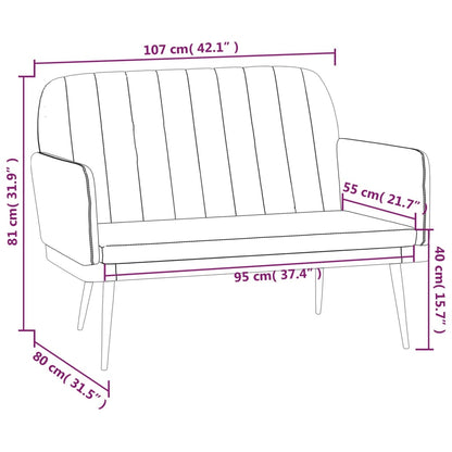 Sitzbank Schwarz 107x80x81 cm Kunstleder