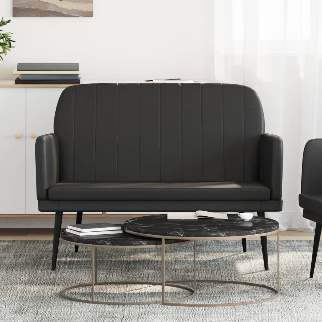 Sitzbank Schwarz 107x80x81 cm Kunstleder