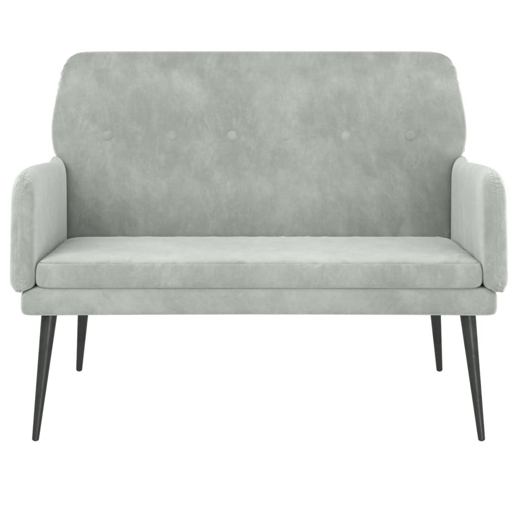 Sitzbank Hellgrau 108x79x79 cm Samt