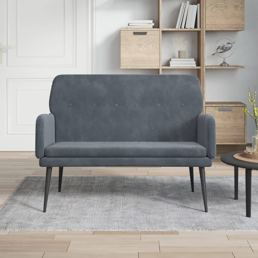 Sitzbank Dunkelgrau 108x79x79 cm Samt