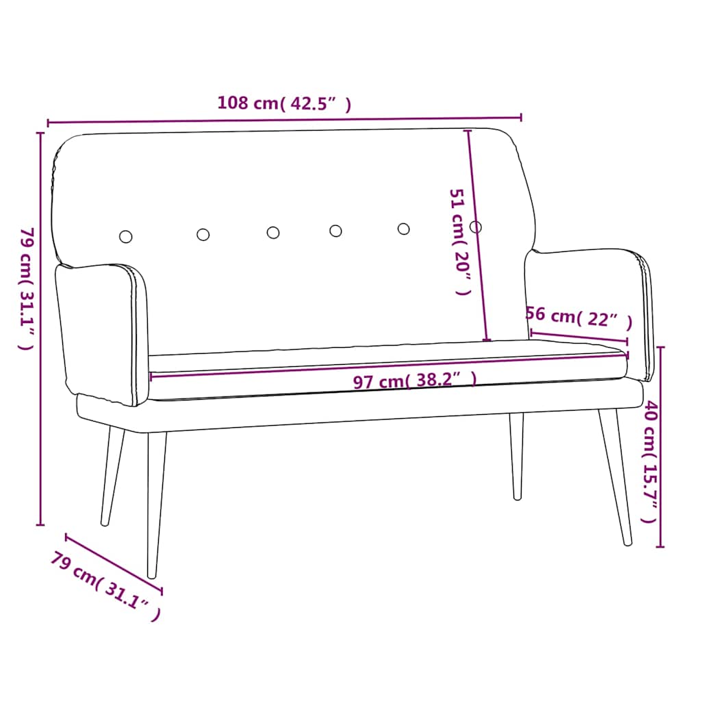 Sitzbank Dunkelgrün 108x79x79 cm Samt