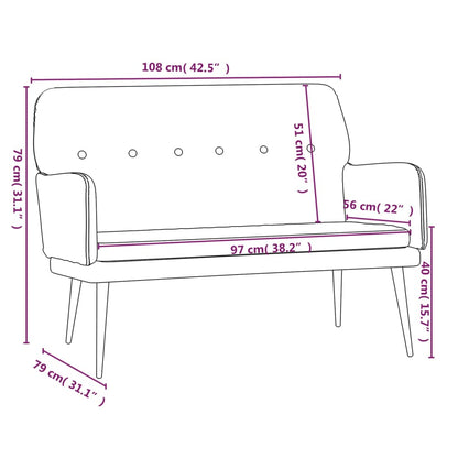 Sitzbank Rosa 108x79x79 cm Samt