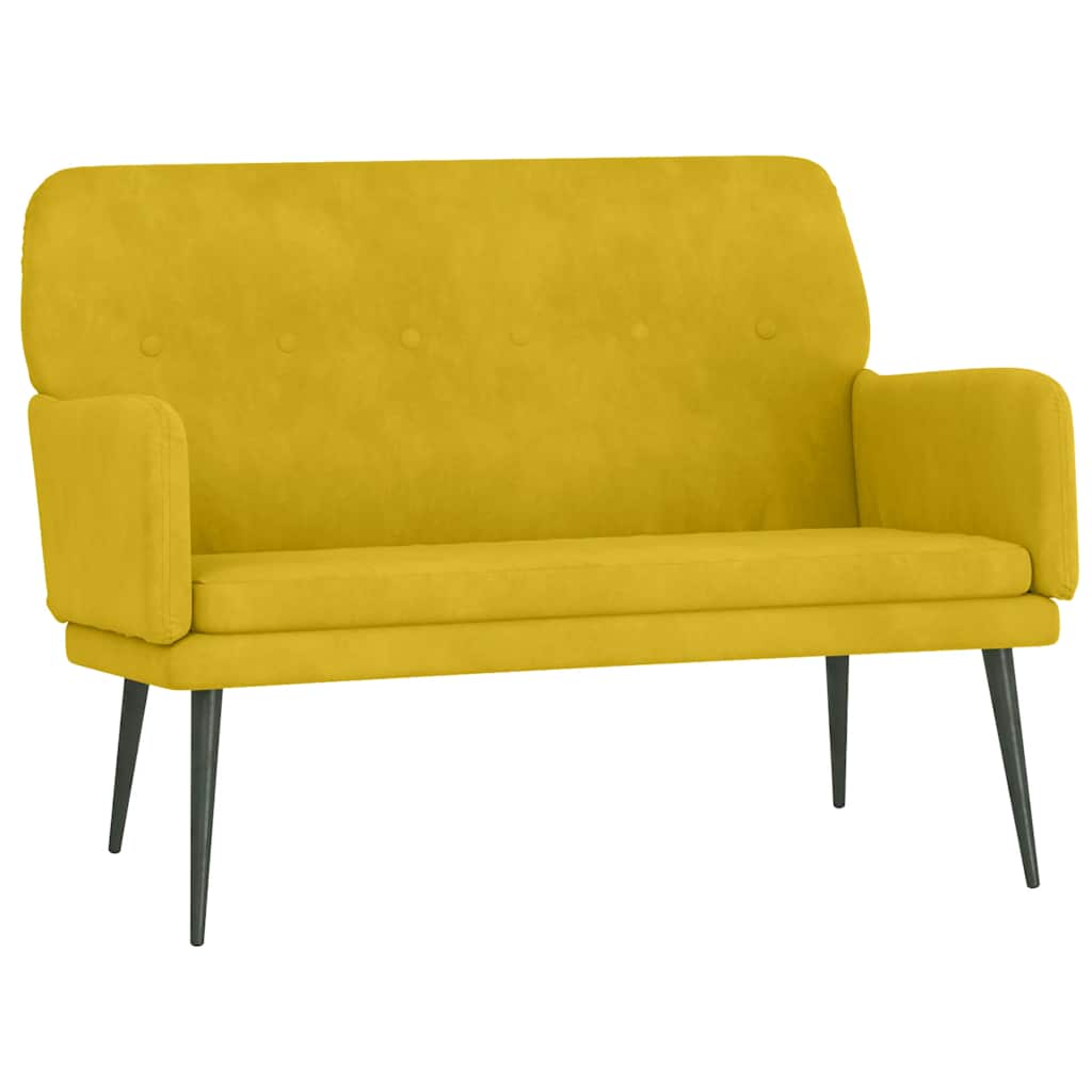 Sitzbank Gelb 108x79x79 cm Samt