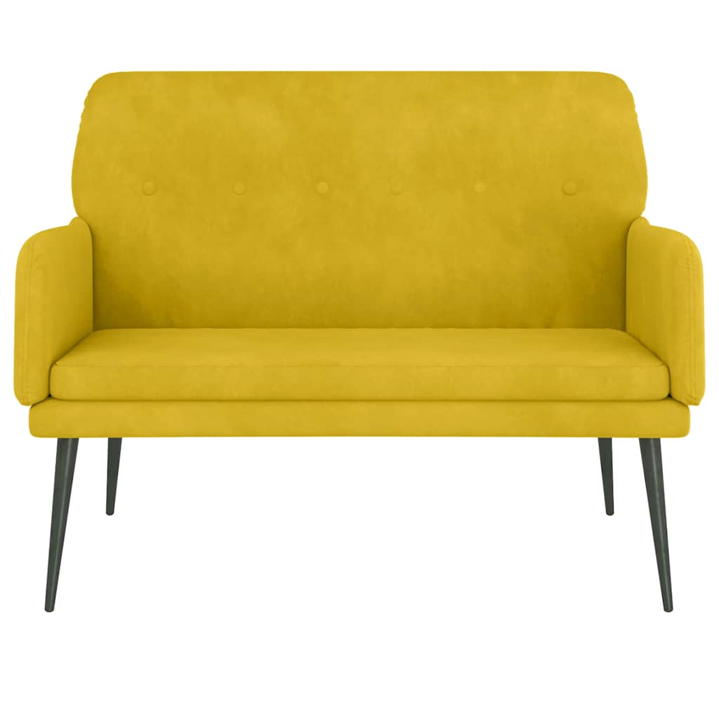 Sitzbank Gelb 108x79x79 cm Samt