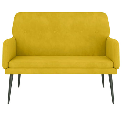 Sitzbank Gelb 108x79x79 cm Samt