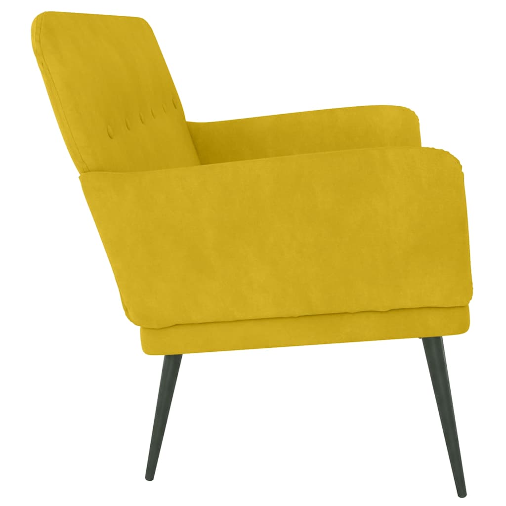 Sitzbank Gelb 108x79x79 cm Samt