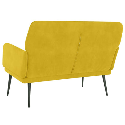 Sitzbank Gelb 108x79x79 cm Samt