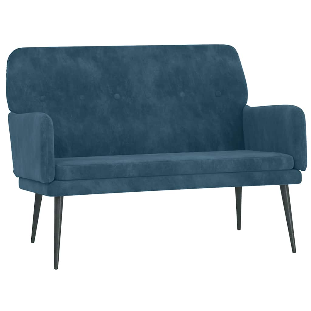 Sitzbank Blau 108x79x79 cm Samt