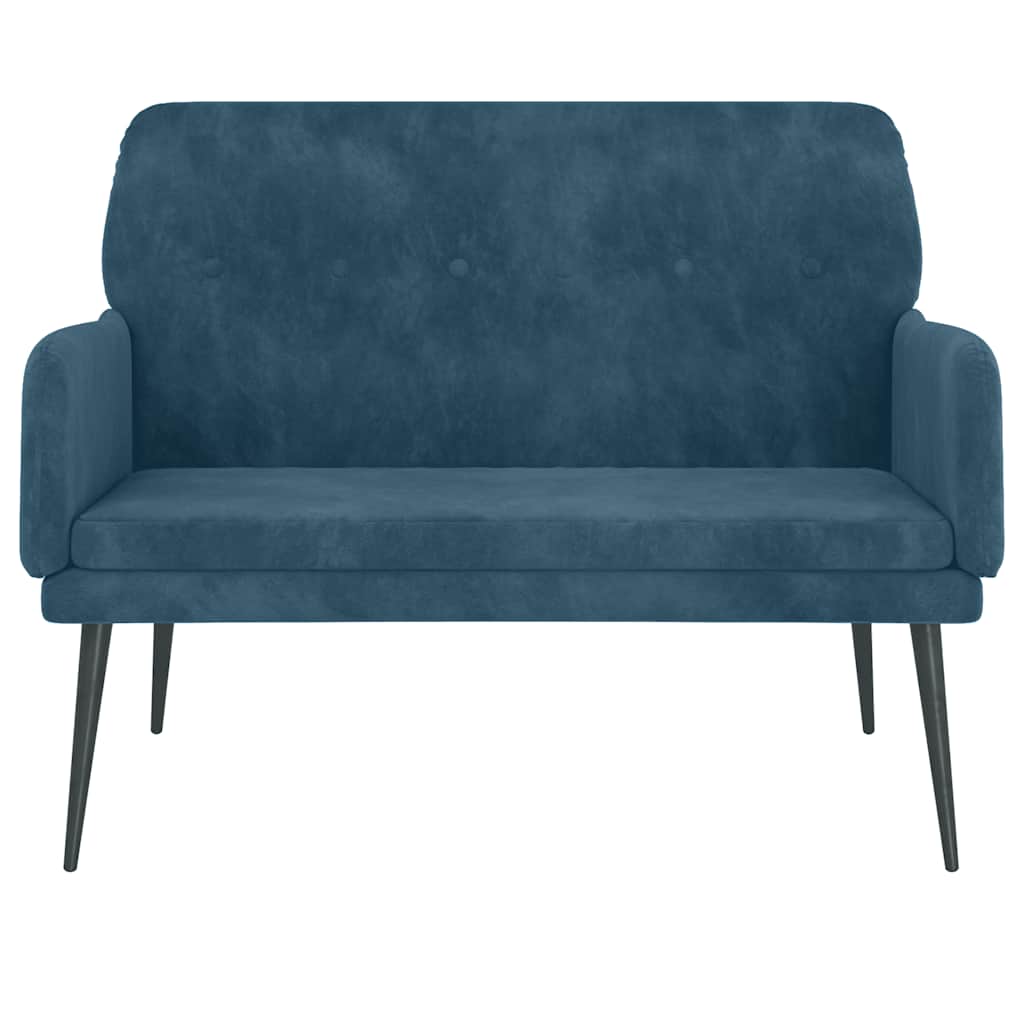 Sitzbank Blau 108x79x79 cm Samt