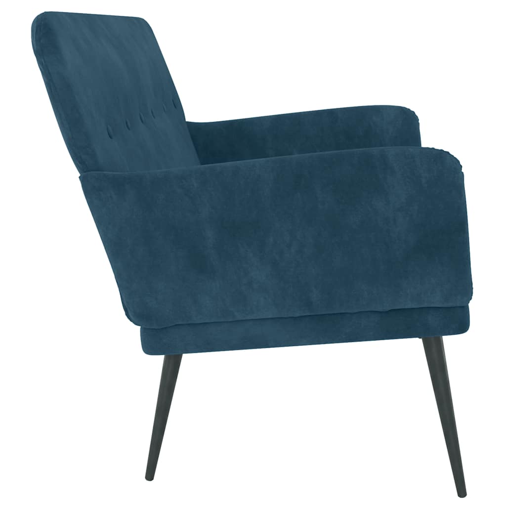 Sitzbank Blau 108x79x79 cm Samt