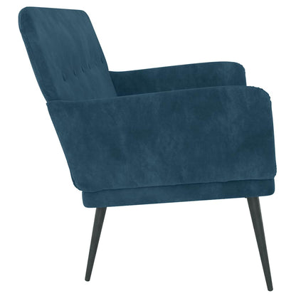 Sitzbank Blau 108x79x79 cm Samt