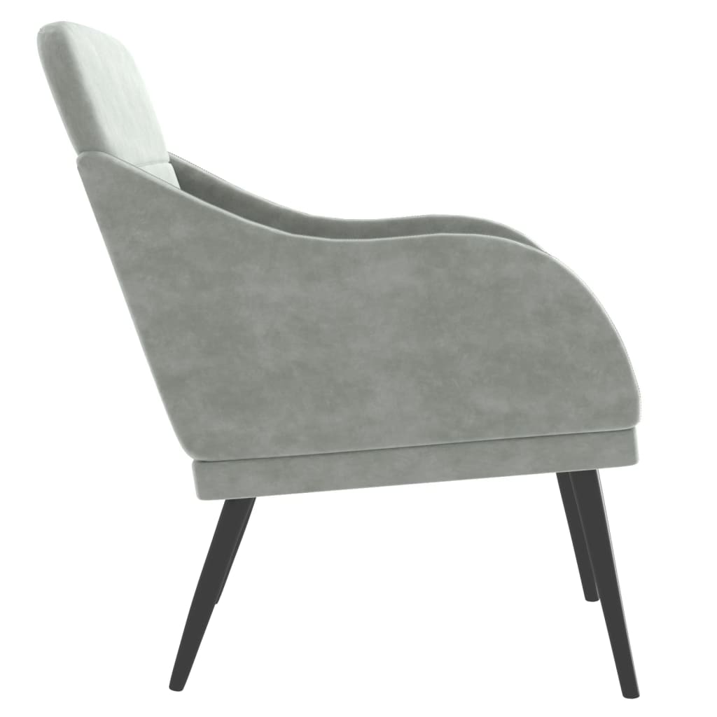 Fauteuil gris clair 63x76x80 cm velours