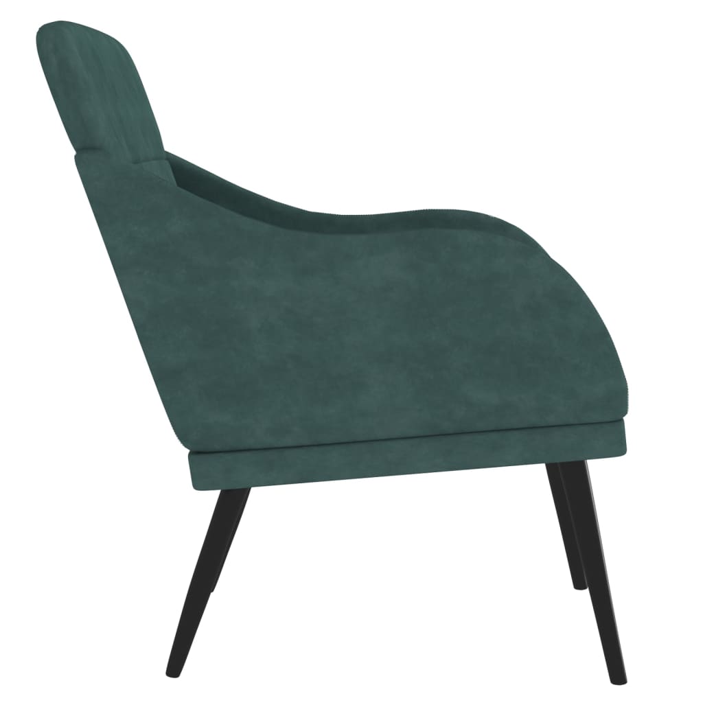 Fauteuil en velours vert foncé 63x76x80 cm