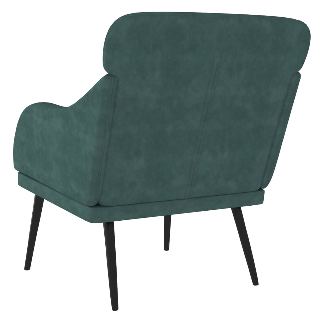 Fauteuil en velours vert foncé 63x76x80 cm