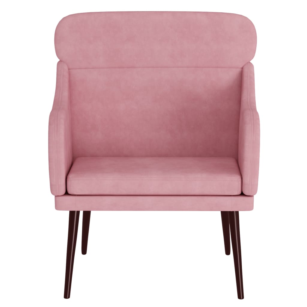 Fauteuil rose 63x76x80 cm velours