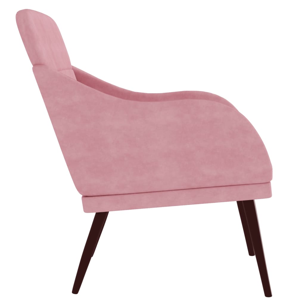 Fauteuil rose 63x76x80 cm velours