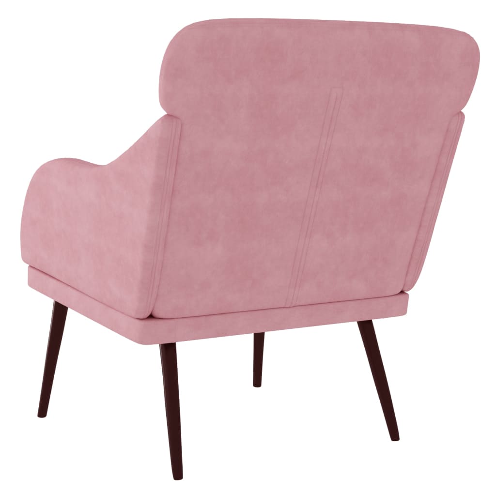 Fauteuil rose 63x76x80 cm velours