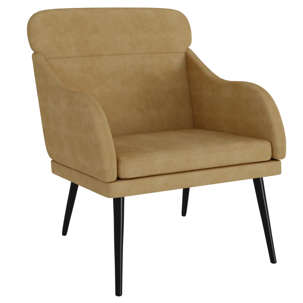 Fauteuil marron 63x76x80 cm velours
