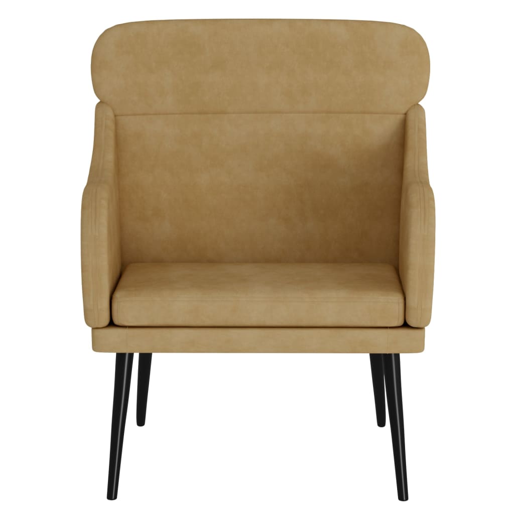 Fauteuil marron 63x76x80 cm velours