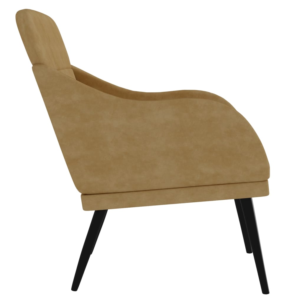 Fauteuil marron 63x76x80 cm velours