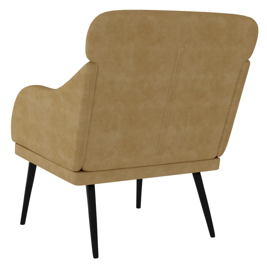 Fauteuil marron 63x76x80 cm velours