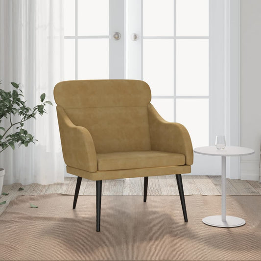 Fauteuil marron 63x76x80 cm velours