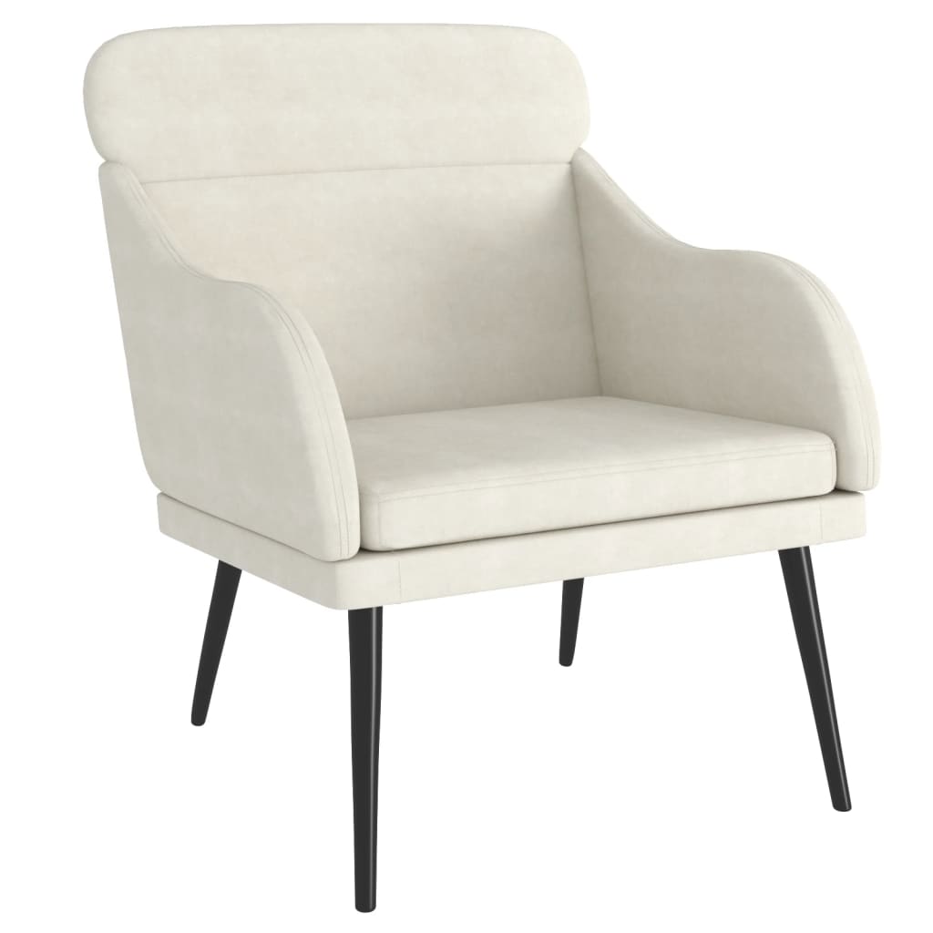 Fauteuil crème 63x76x80 cm velours