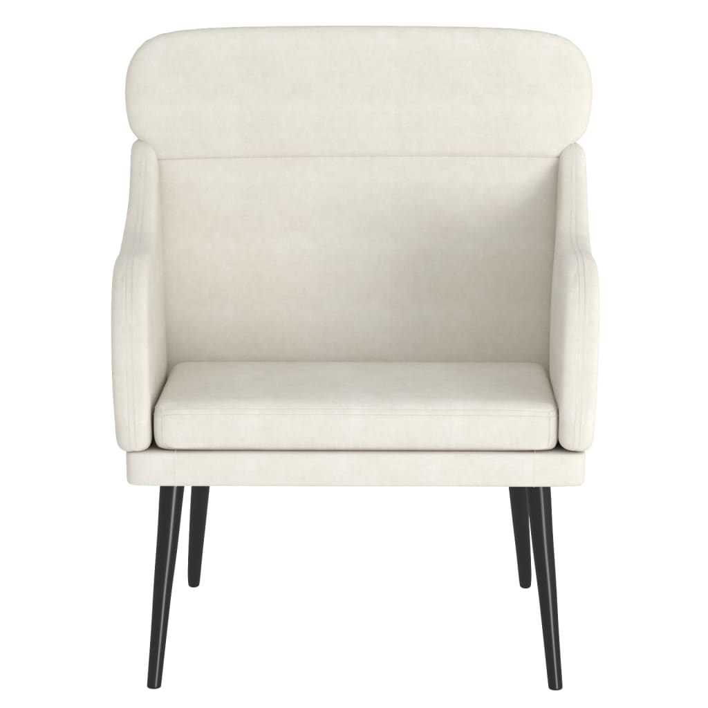 Fauteuil crème 63x76x80 cm velours