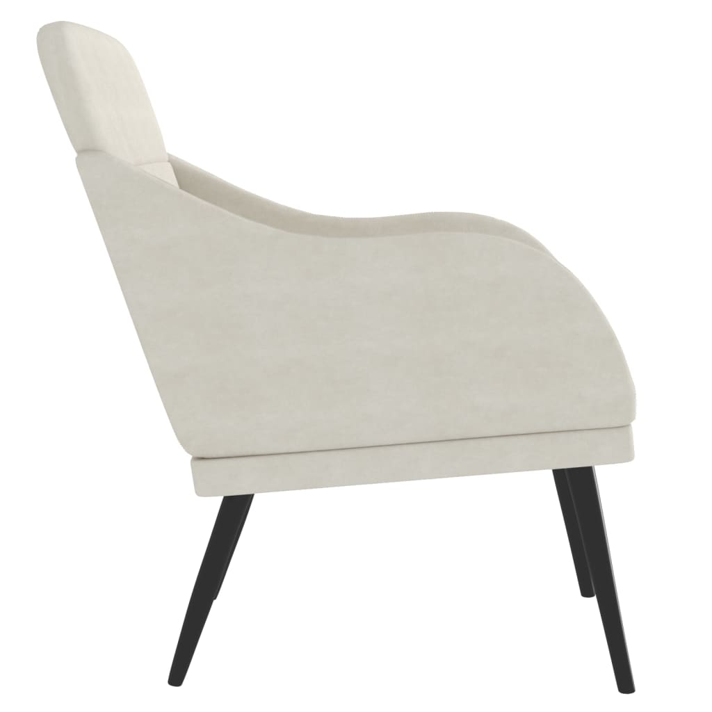 Fauteuil crème 63x76x80 cm velours