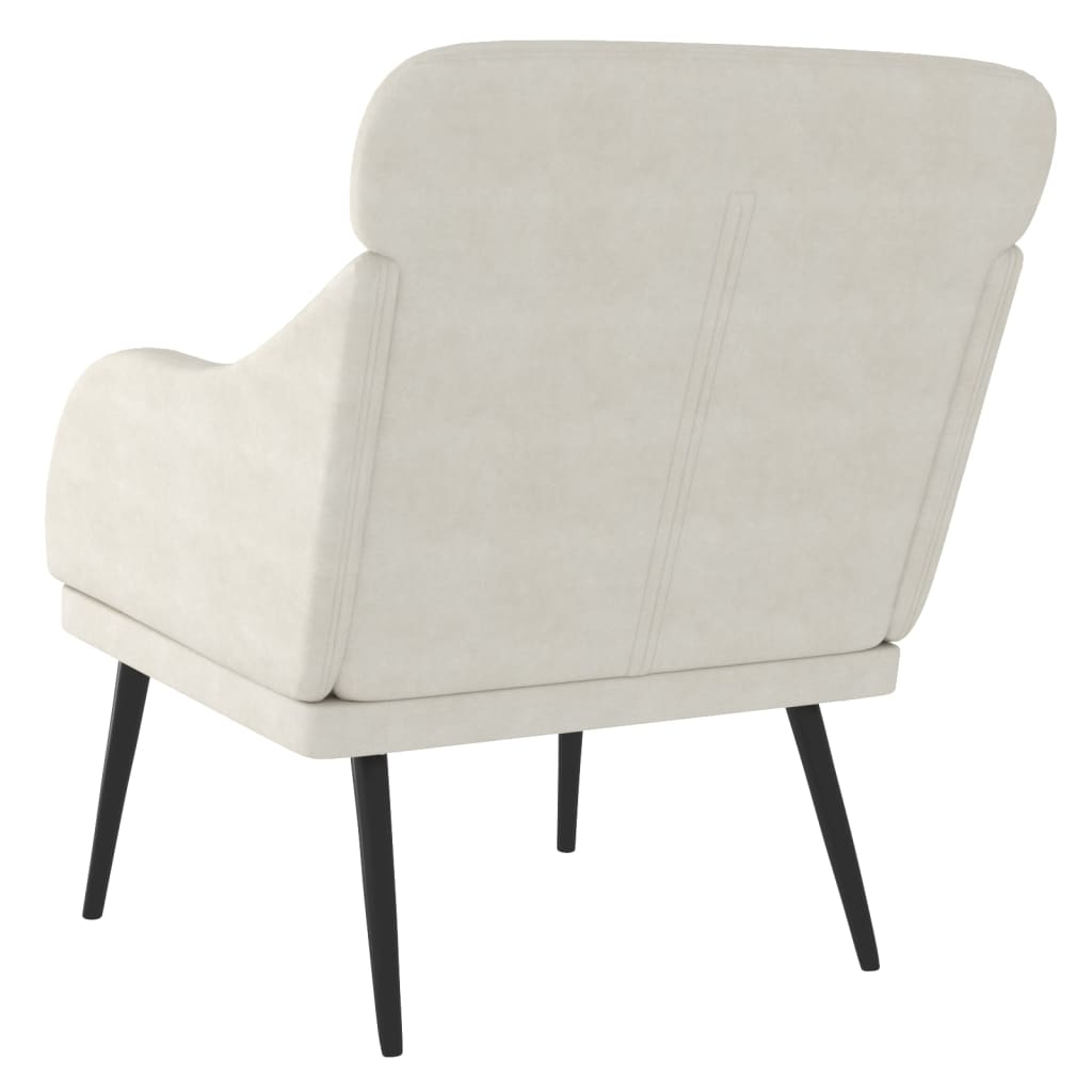 Fauteuil crème 63x76x80 cm velours