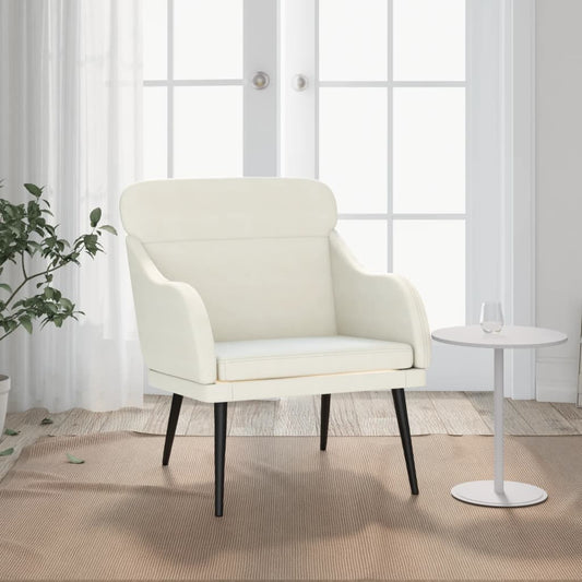 Fauteuil crème 63x76x80 cm velours