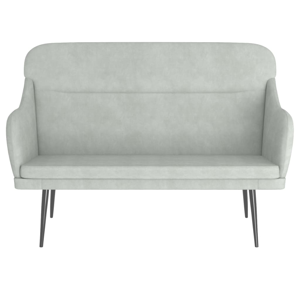 Sitzbank Hellgrau 110x76x80 cm Samt