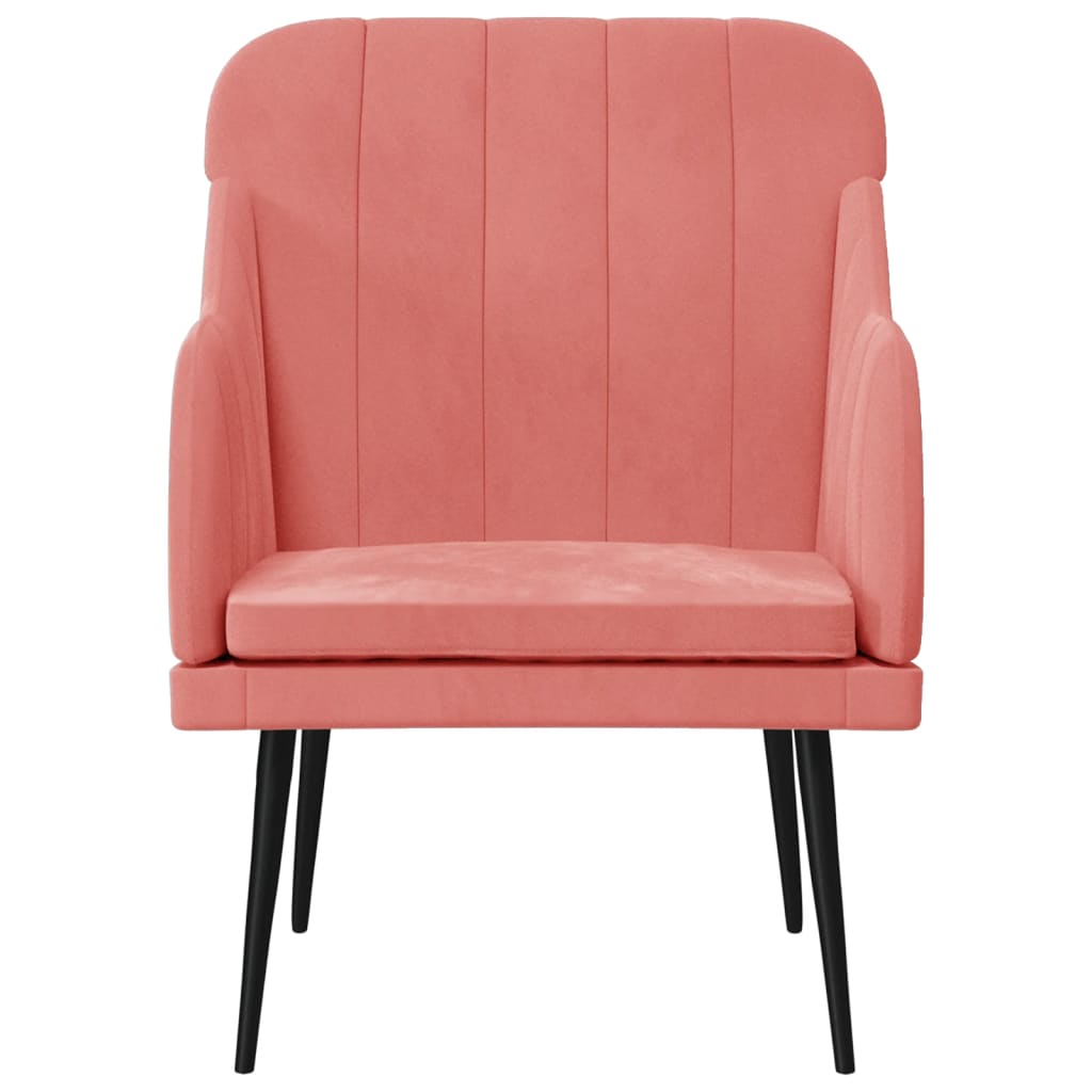 Fauteuil rose 63x76x80 cm velours