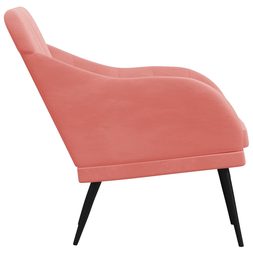 Fauteuil rose 63x76x80 cm velours