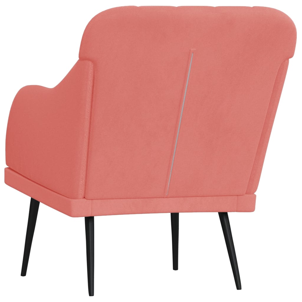 Fauteuil rose 63x76x80 cm velours