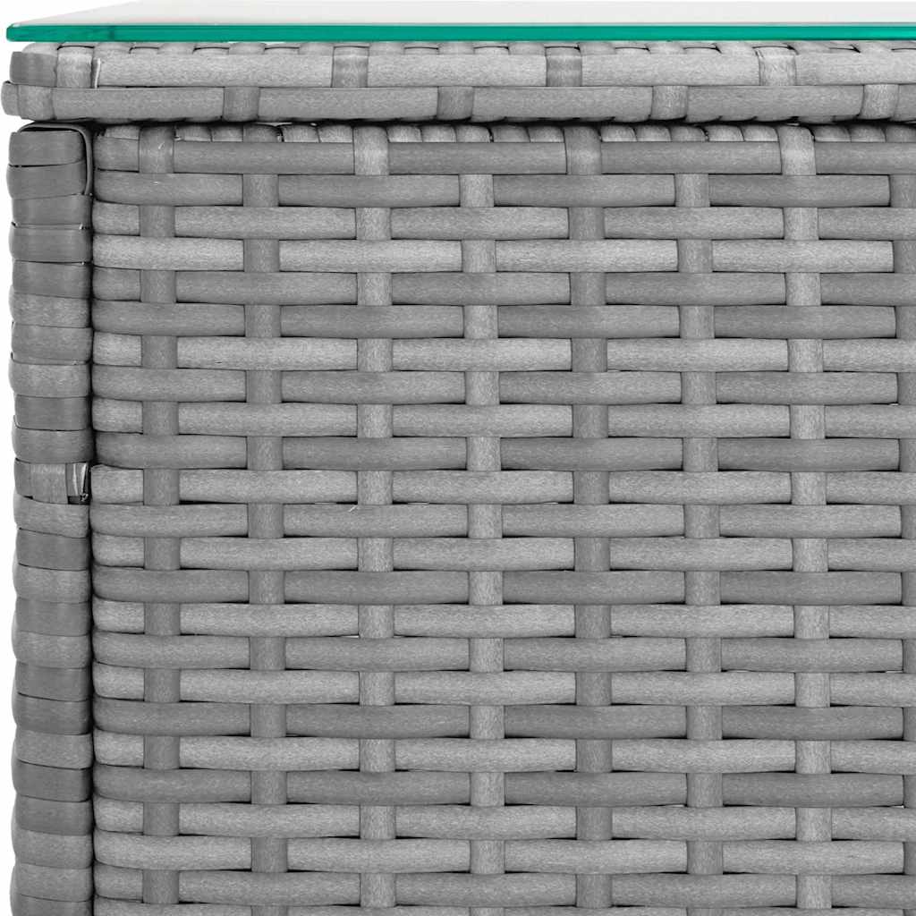 Beistelltisch Grau 40x37x40,5 cm Poly Rattan und Hartglas