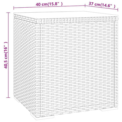 Beistelltisch Grau 40x37x40,5 cm Poly Rattan und Hartglas