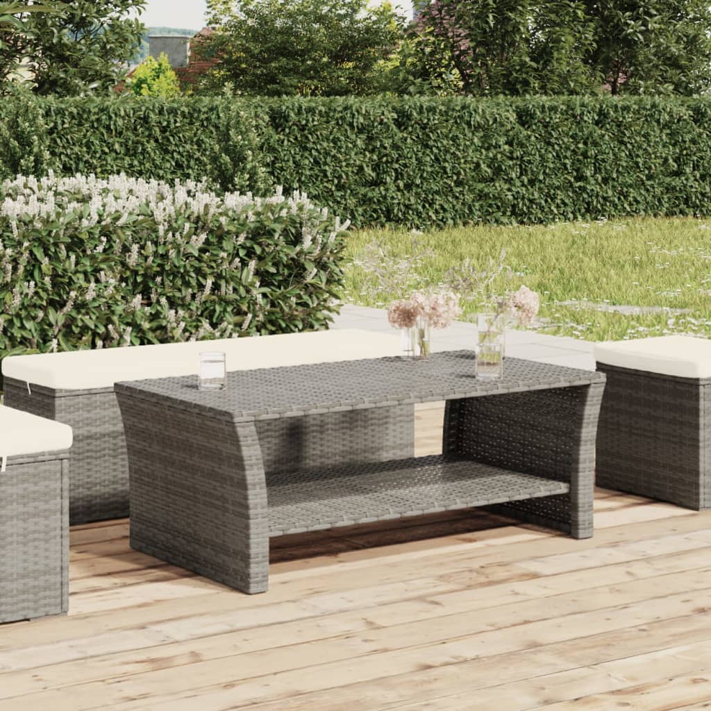 Couchtisch Grau 100x50x40 cm Poly Rattan